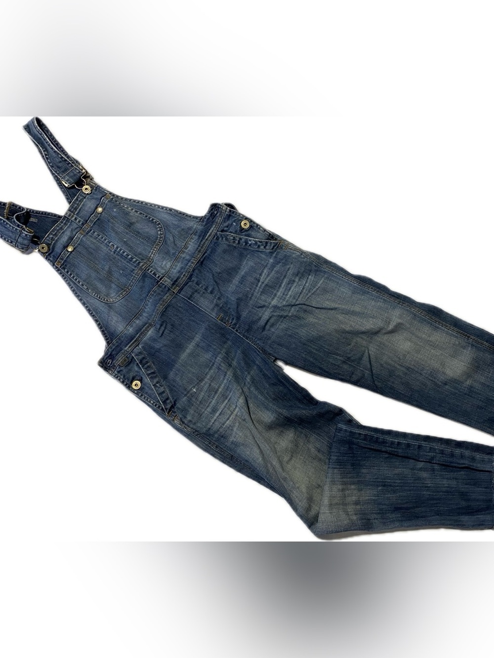 Citizens Of Humanity Washed Blue Denim Overalls